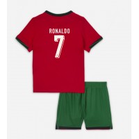 Portugalsko Cristiano Ronaldo #7 Domáci Detský futbalový dres ME 2024 Krátky Rukáv (+ trenírky)
